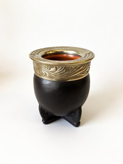 Imperial ceramic mate cup wrapped in leather